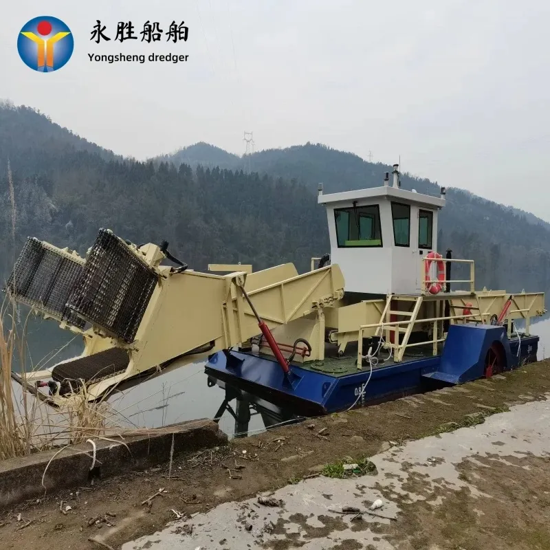 Mini Efficient Aquatic Weed Harvester Mowing Boat for One Person to Operate