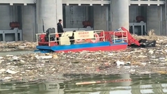 Le bateau de collecte de déchets Yongsheng fonctionne #machine de collecte de déchets #nettoyage des déchets dans la rivière