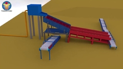 Vidéo de travail 3D pour une drague à aspiration à coupe avec plate-forme de dragage de l'or, équipement d'analyse de l'or